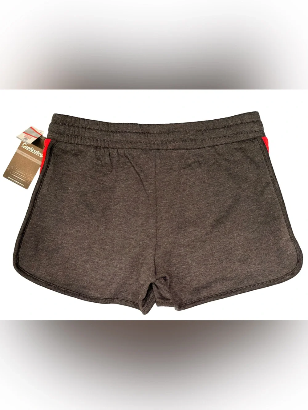 Captivating Apparel Nebraska Cornhuskers Charcoal Gray/Red Lounge Shorts, Medium